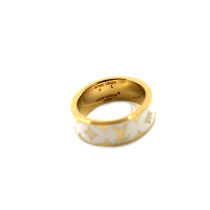Louis Vuitton Anello Nanogram Enamel Metallo Bianco