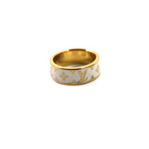 Louis Vuitton Anello Nanogram Enamel Metallo Bianco