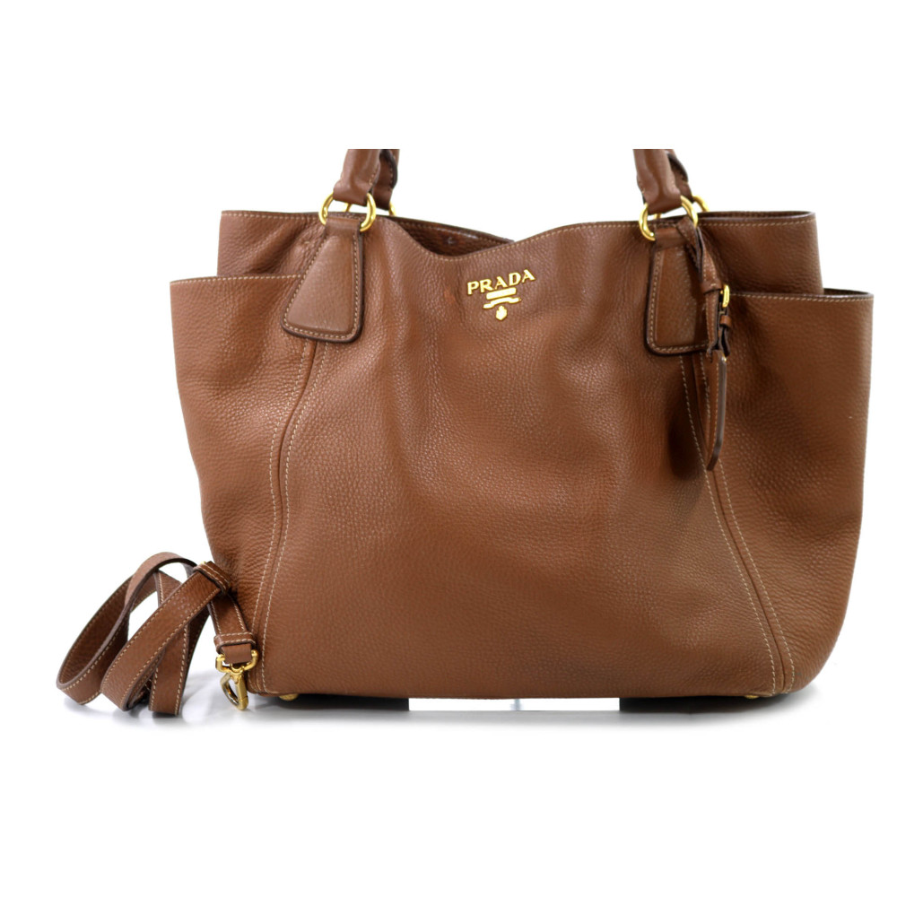 Prada Tote Bag Pelle Marrone
