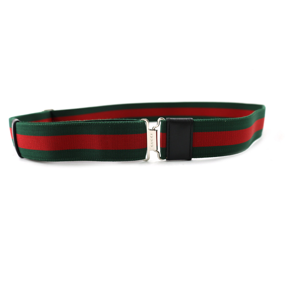 Gucci Cintura Web Tela Elastica Verde e Rosso