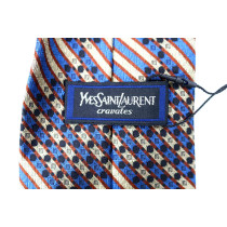 Saint Laurent Cravatta Seta Blu