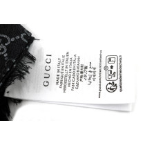 Gucci Stola Lana, Seta e Cashmere Nero Metallizzato