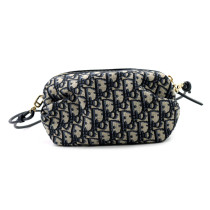 Dior Pochette Bow Tela Jacquard Oblique Blu