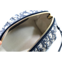 Dior Pochette Bow Tela Jacquard Oblique Blu