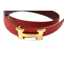Hermes Cintura Pelle Rossa e Bordeaux