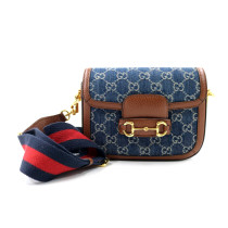 Gucci Horsebit Denim Blu