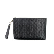 Gucci Pochette Pouch Emblem Pelle Nera