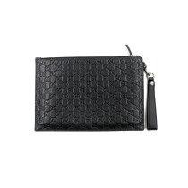 Gucci Pochette Pouch Emblem Pelle Nera