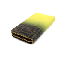 Fendi Portafoglio Zippy Tela Marrone e Gialla