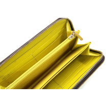 Fendi Portafoglio Zippy Tela Marrone e Gialla
