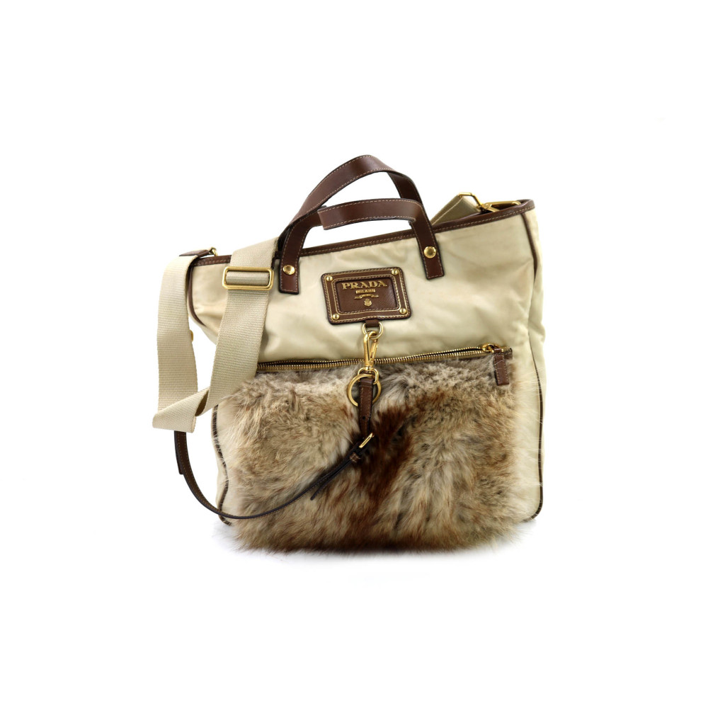 Prada Shopping Nylon Beige