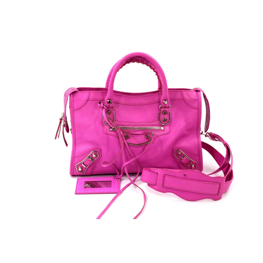 Balenciaga City Small Pelle Rosa Fluo