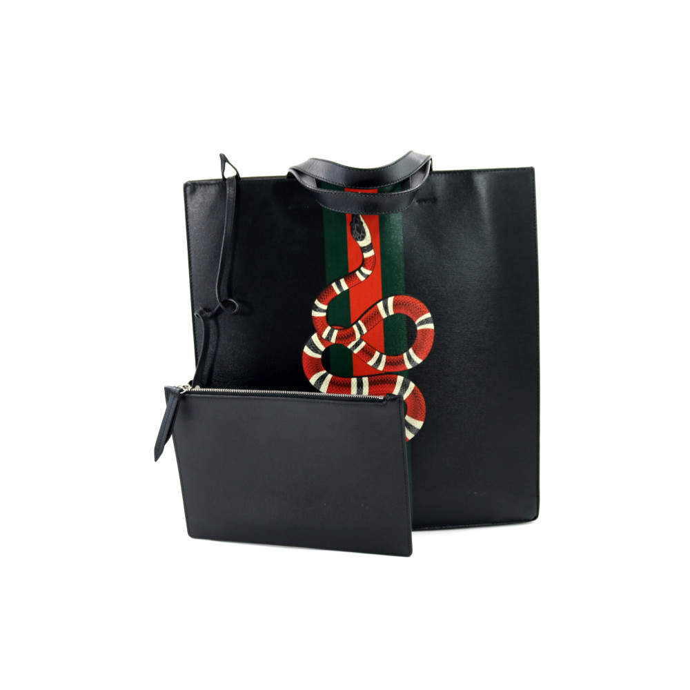 Gucci Shopping Kingsnake Pelle Nera