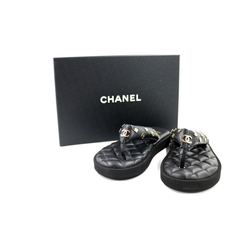 Chanel Infradito Pelle Nera