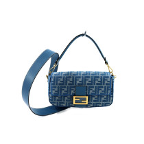 Fendi Baguette Tela Azzurra