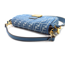 Fendi Baguette Tela Azzurra