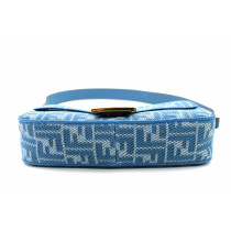 Fendi Baguette Tela Azzurra