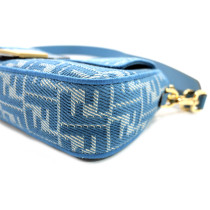 Fendi Baguette Tela Azzurra