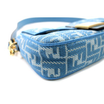 Fendi Baguette Tela Azzurra
