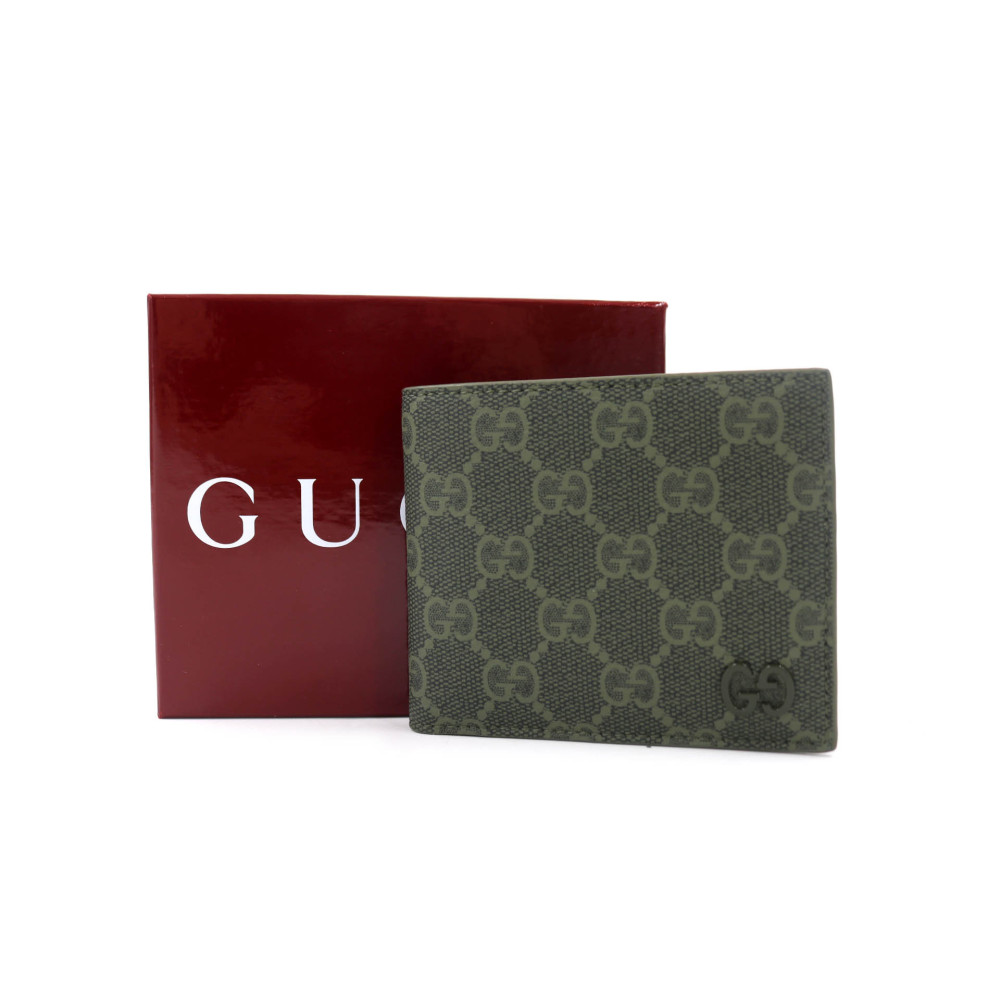Gucci Portafoglio Bi-Fold GG Supreme Verde