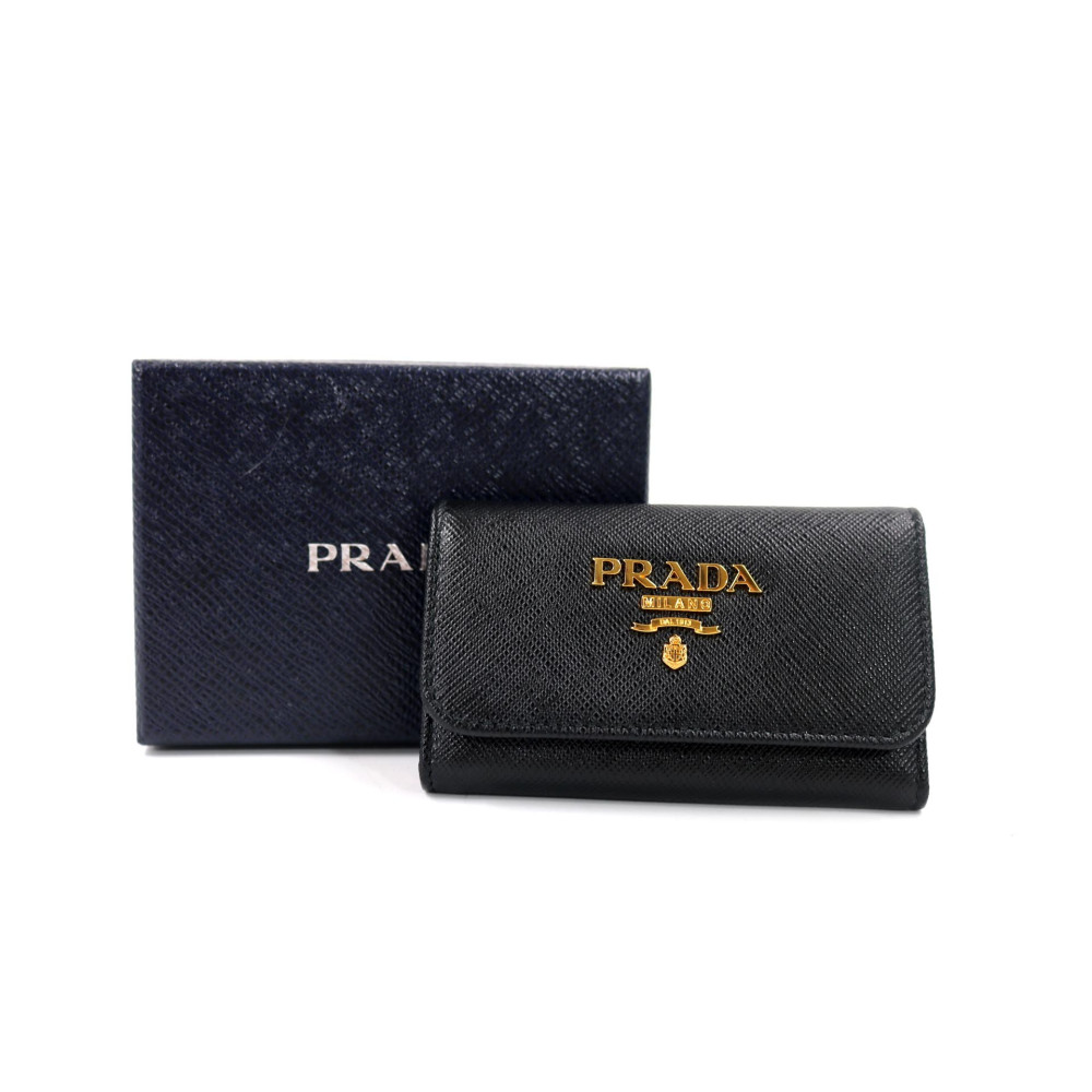 Prada Portachiavi Pelle Saffiano Nera