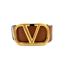 Valentino Cintura Reversibile Vlogo Pelle Marrone