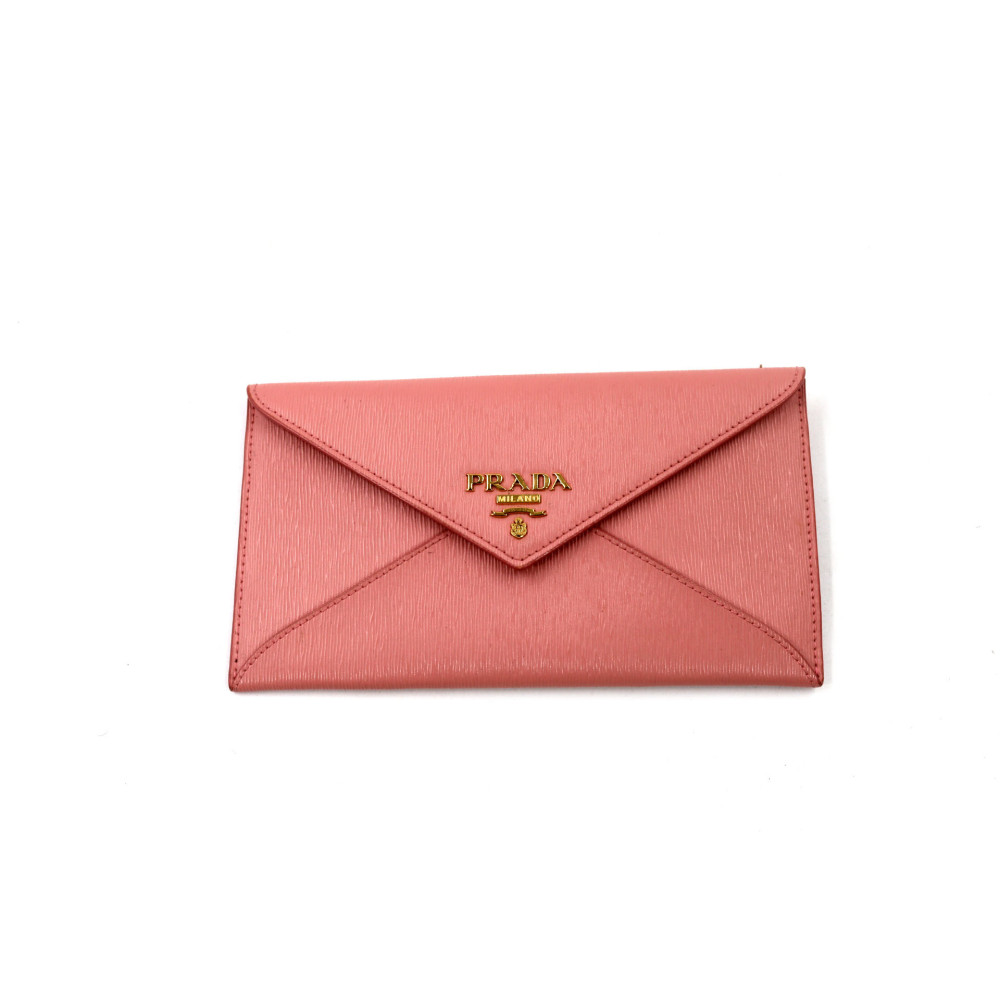 Prada Portafoglio Pochette Pelle Saffiano Rosa
