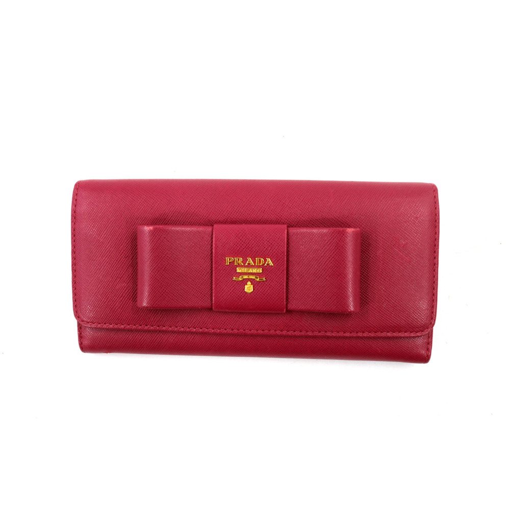 Prada Portafoglio Pelle Saffiano Fucsia