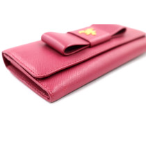 Prada Portafoglio Pelle Saffiano Fucsia