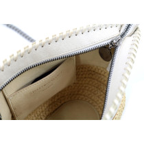 Stella McCartney Tracolla Paglia e Tessuto Panna