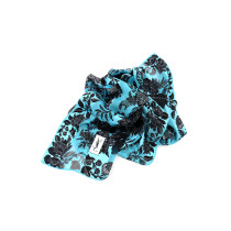 Saint Laurent Foulard Seta Azzurra e Nera