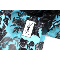 Saint Laurent Foulard Seta Azzurra e Nera