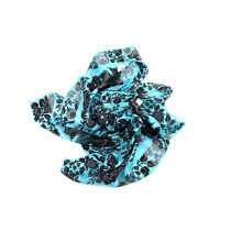 Saint Laurent Foulard Seta Azzurra e Nera