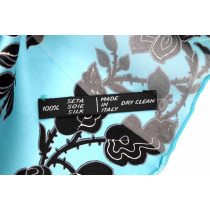 Saint Laurent Foulard Seta Azzurra e Nera