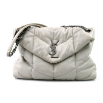 Saint Laurent Lou Lou Puffer Pelle Blanc Vintage
