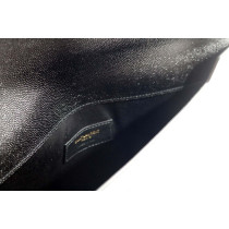 Saint Laurent Uptown Pochette Pelle Goffrata Grain De Poudre Nera