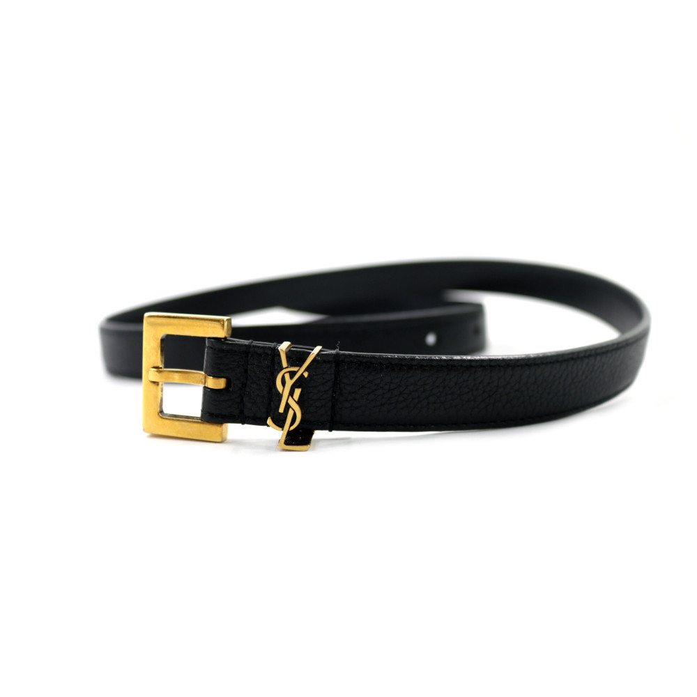 Saint Laurent Cintura Pelle Nera