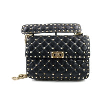Valentino Rockstud Spike Media Pelle Nera