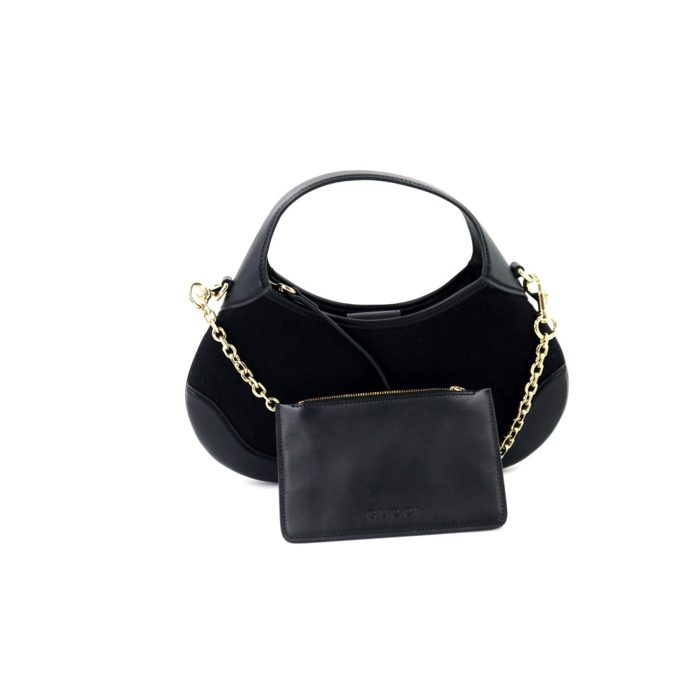 Gucci Hobo Tela e Pelle Nera