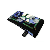 Gucci Foulard Seta Nera e Multicolor