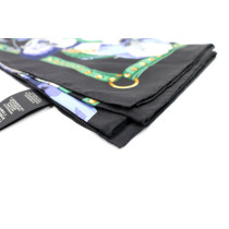 Gucci Foulard Seta Nera e Multicolor