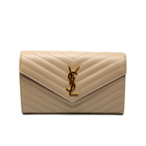 Saint Laurent Cassandre Pelle Beige