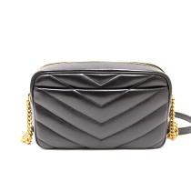 Saint Laurent Camera Bag LouLou Medium Pelle Agnello Matelassè Nera