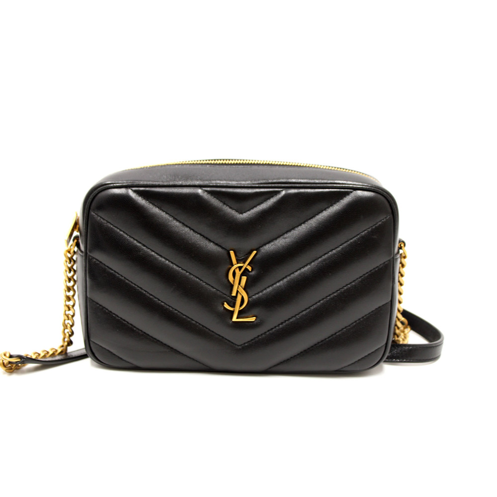 Saint Laurent Camera Bag LouLou Medium Pelle Agnello Matelassè Nera