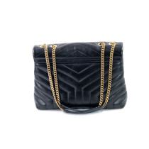 Saint Laurent Lou Lou Media Pelle Nera