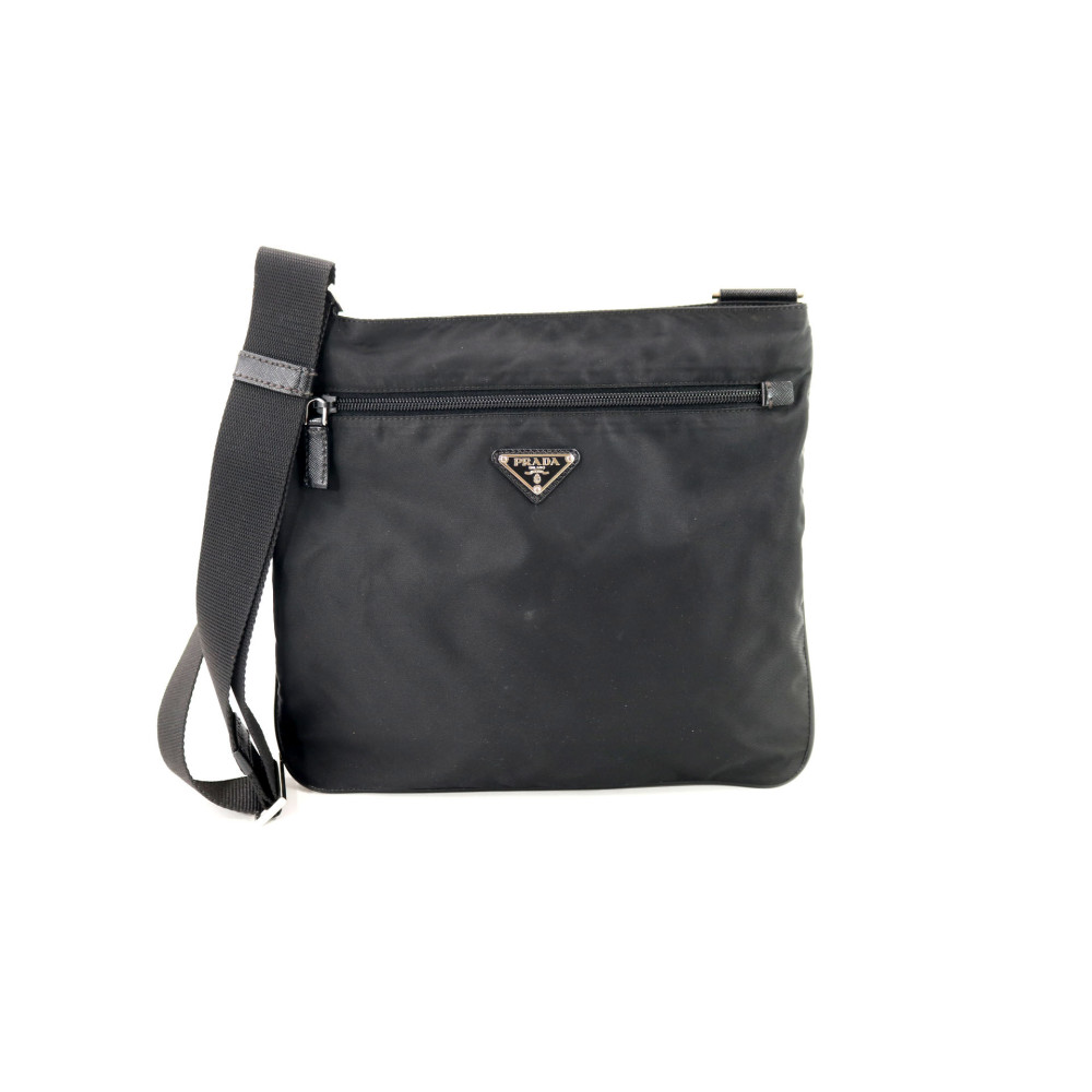 Prada Tracolla Tela Vela Nera