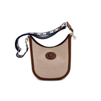Valentino Tracolla Tessuto Marrone