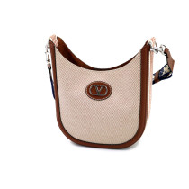 Valentino Tracolla Tessuto Marrone