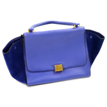 Celine Trapeze Pelle Blu