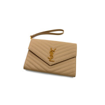 Saint Laurent Cassandre Flap Pouch Pelle Beige